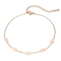 Boxed Flower Nature Earrings and Leaves Anklet Set in Rose Gold Plated
