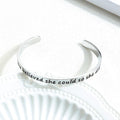 Boxed Double Inspiring Heart Love Charm White Gold Cuff and Toggle Bangle Set