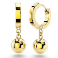 Boxed Miss Letter M Necklace with Brilliant Ball Huggie Earrings in Gold