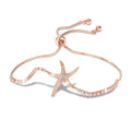 Boxed Starfish Slider Bracelet with Fem Hammered Hoop Earrings in Rose Gold