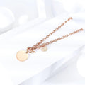 Boxed Round Pendant Toggle Clasp Necklace with Twisted Hoop Earrings in Rose Gold