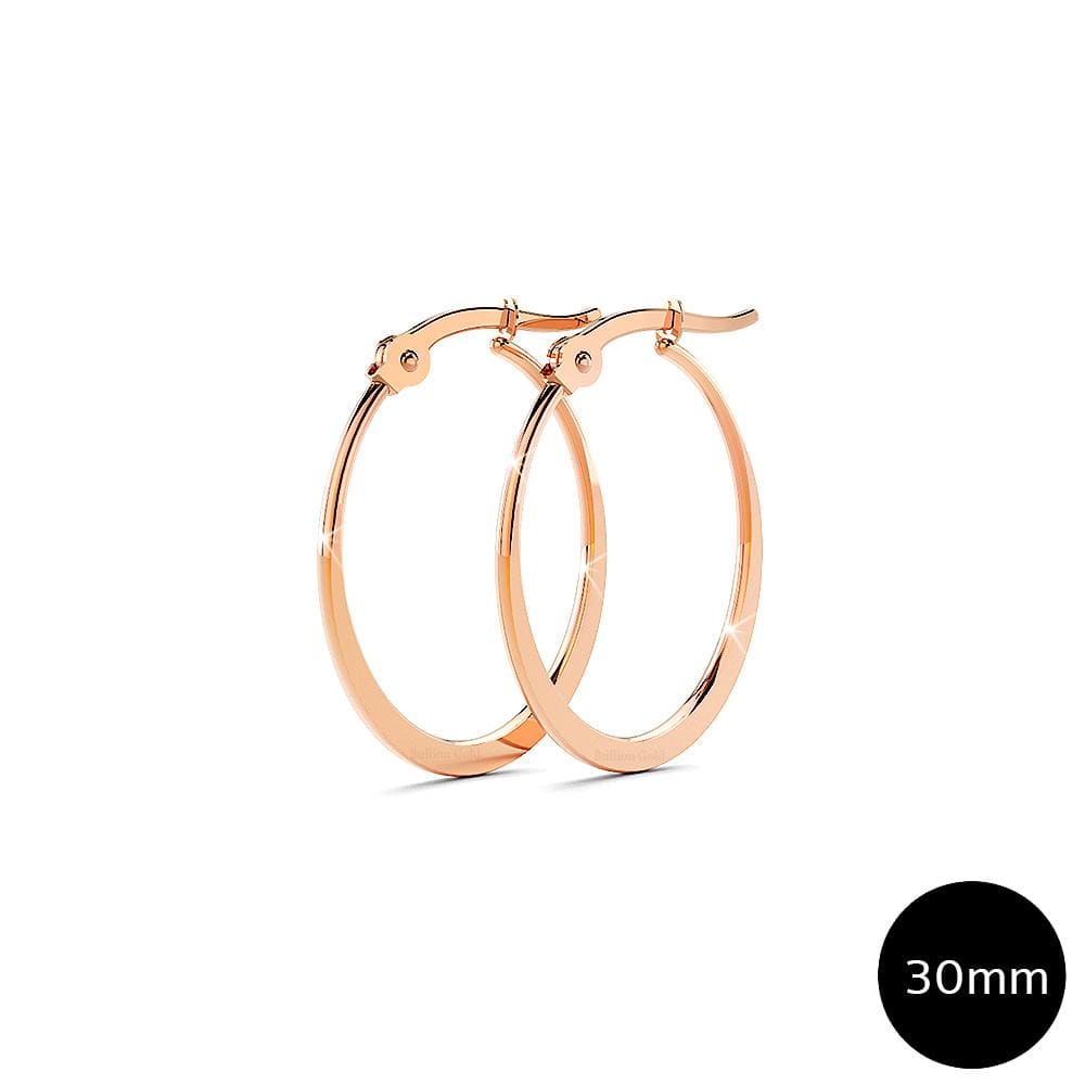 Boxed Hammered Disc Charm Belcher T-Bar Bracelet with Sexy Oval Hoop Earrings in Rose Gold