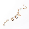 Boxed Bliss Charm Bracelet with Love Bezel Studs Earrings in Rose Gold