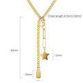 Boxed Star Tag Necklace with Ball Stud Earrings in Gold - Brilliant Co