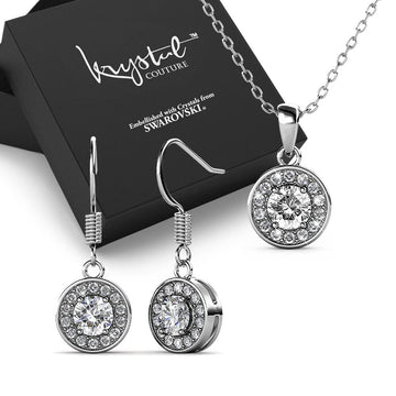 Boxed Queen of Sparkle White Gold Set Embellished with Swarovski® Crystals - Brilliant Co