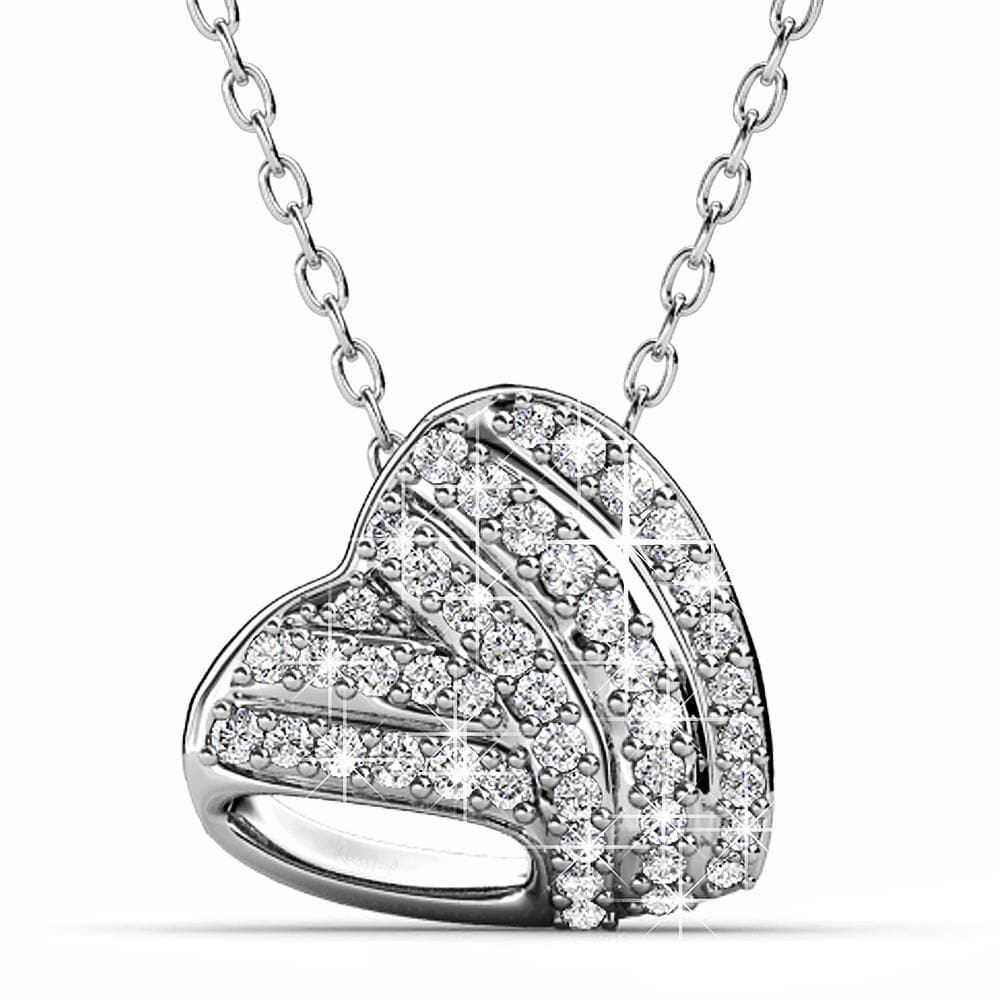 Boxed Timeless Heart Shaped White Gold Set Embellished with Swarovski¬¨√Ü Crystals - Brilliant Co