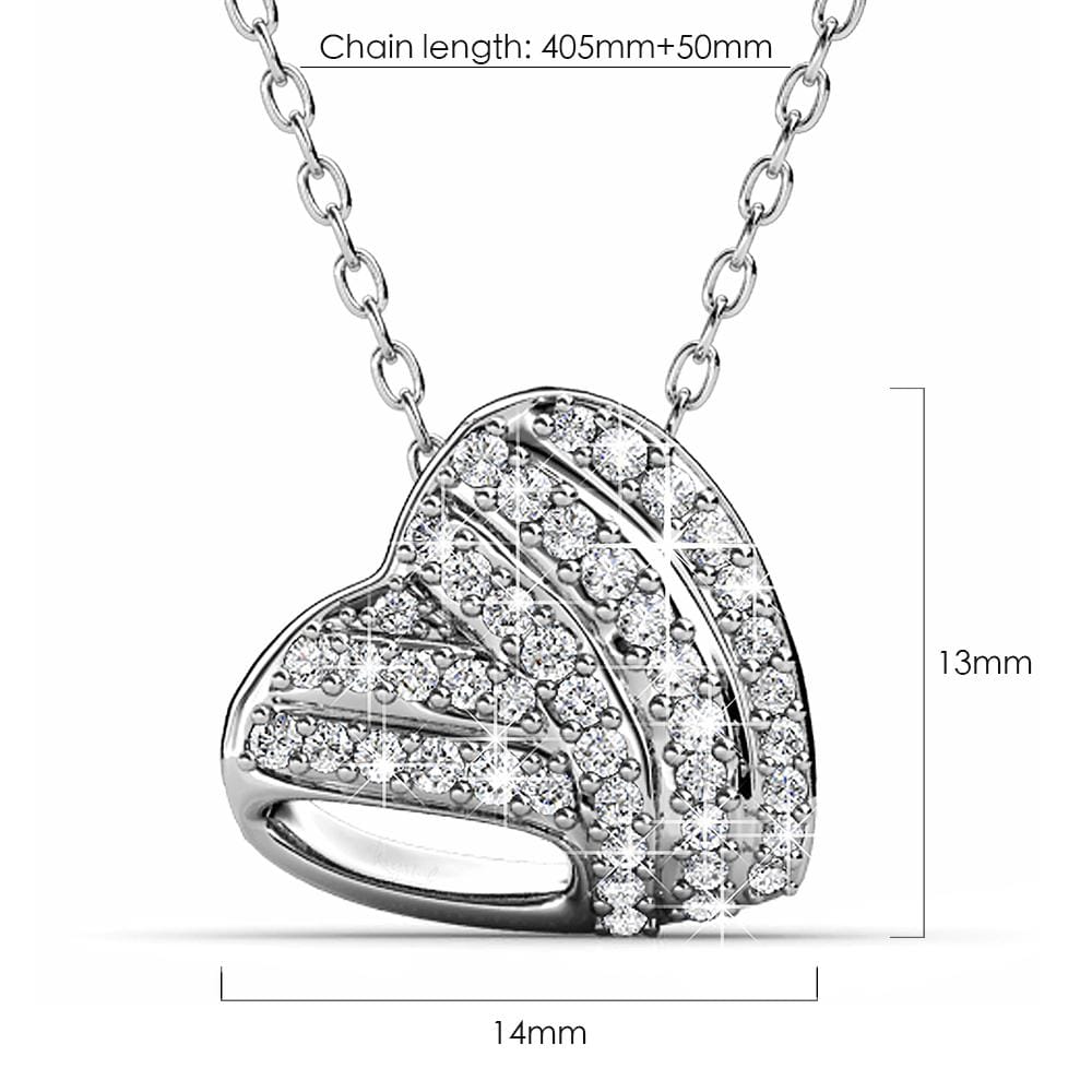 Boxed Timeless Heart Shaped White Gold Set Embellished with Swarovski¬¨√Ü Crystals - Brilliant Co