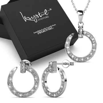 Boxed Dazzling Paradigm in Circle White Gold Set Embellished with Swarovski¬¨√Ü Crystals - Brilliant Co