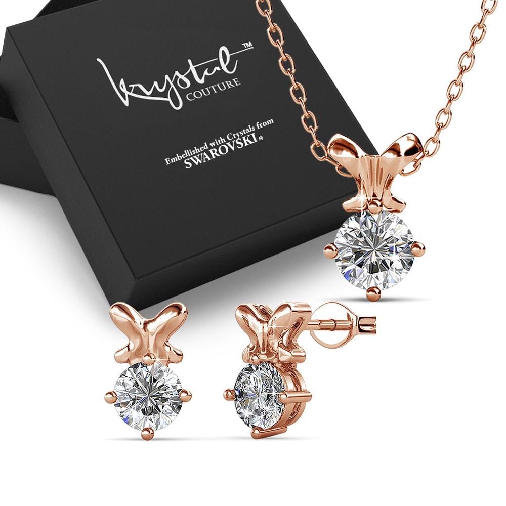 Boxed Treasure Bling Rose Gold Set Embellished with Swarovski¬¨√Ü Crystals - Brilliant Co