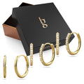 Boxed 3 Pairs Zara Gold Stud Earrings Set