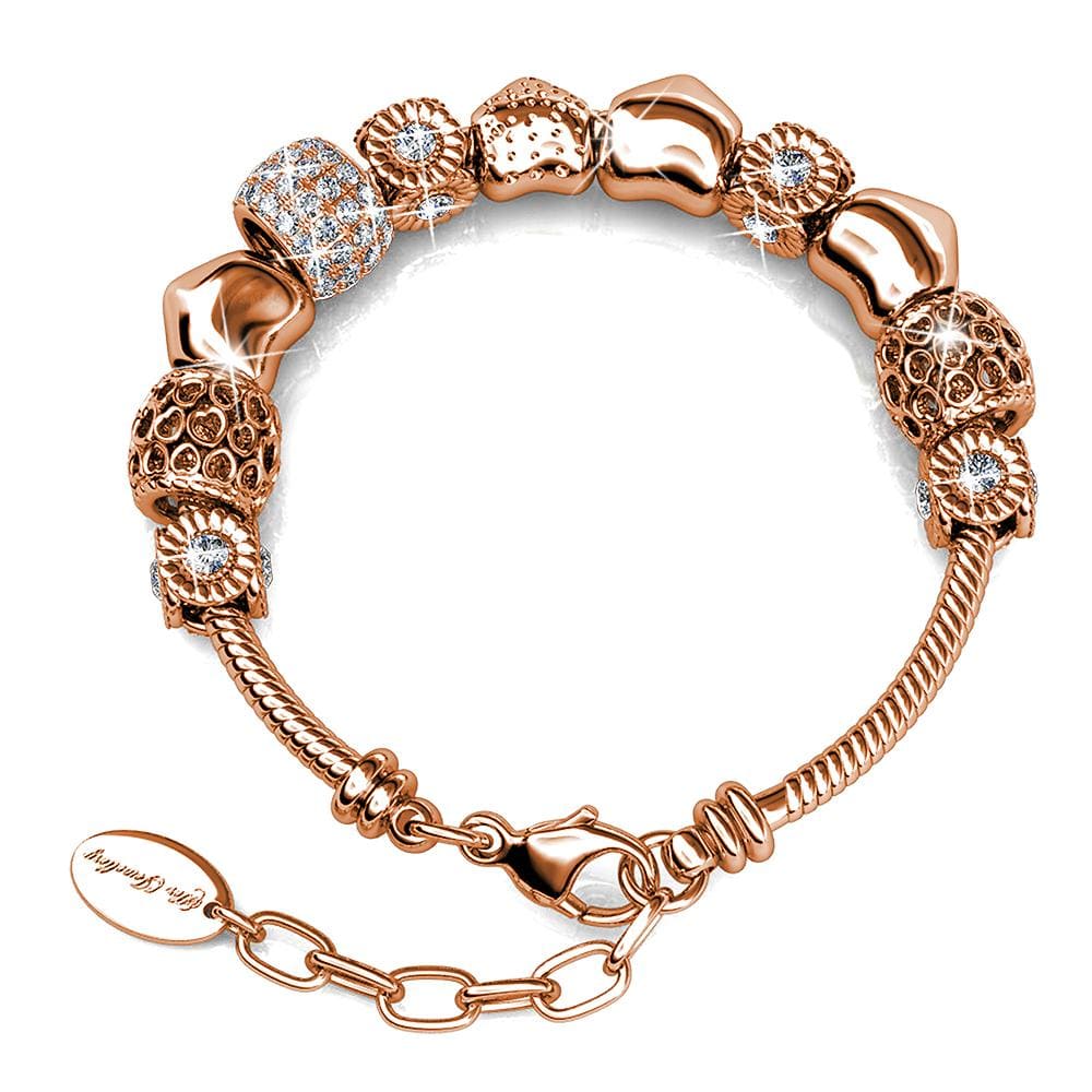 Boxed Rose Gold Multibeaded Bracelet and Earrings Set Embellished with Swarovski¬¨√Ü Crystals - Brilliant Co