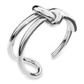 Boxed Forever Knot White Gold Titanium Cuff Bangle & Adjustable Ring Set in White Gold