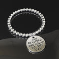 Boxed She Believed She Could Inscriptions White Gold Layered Bracelet & Ball Stud Earrings Set