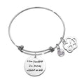 Boxed A True Friendship Inscriptions Adjustable Bracelet & Mini Barrel Loop Earrings Set in White Gold