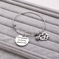 Boxed A True Friendship Inscriptions Adjustable Bracelet & Mini Barrel Loop Earrings Set in White Gold