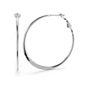 Boxed Mother's Love Inscriptions Bar Bracelet & Semi Flattened Hoop Earrings Set in White Gold