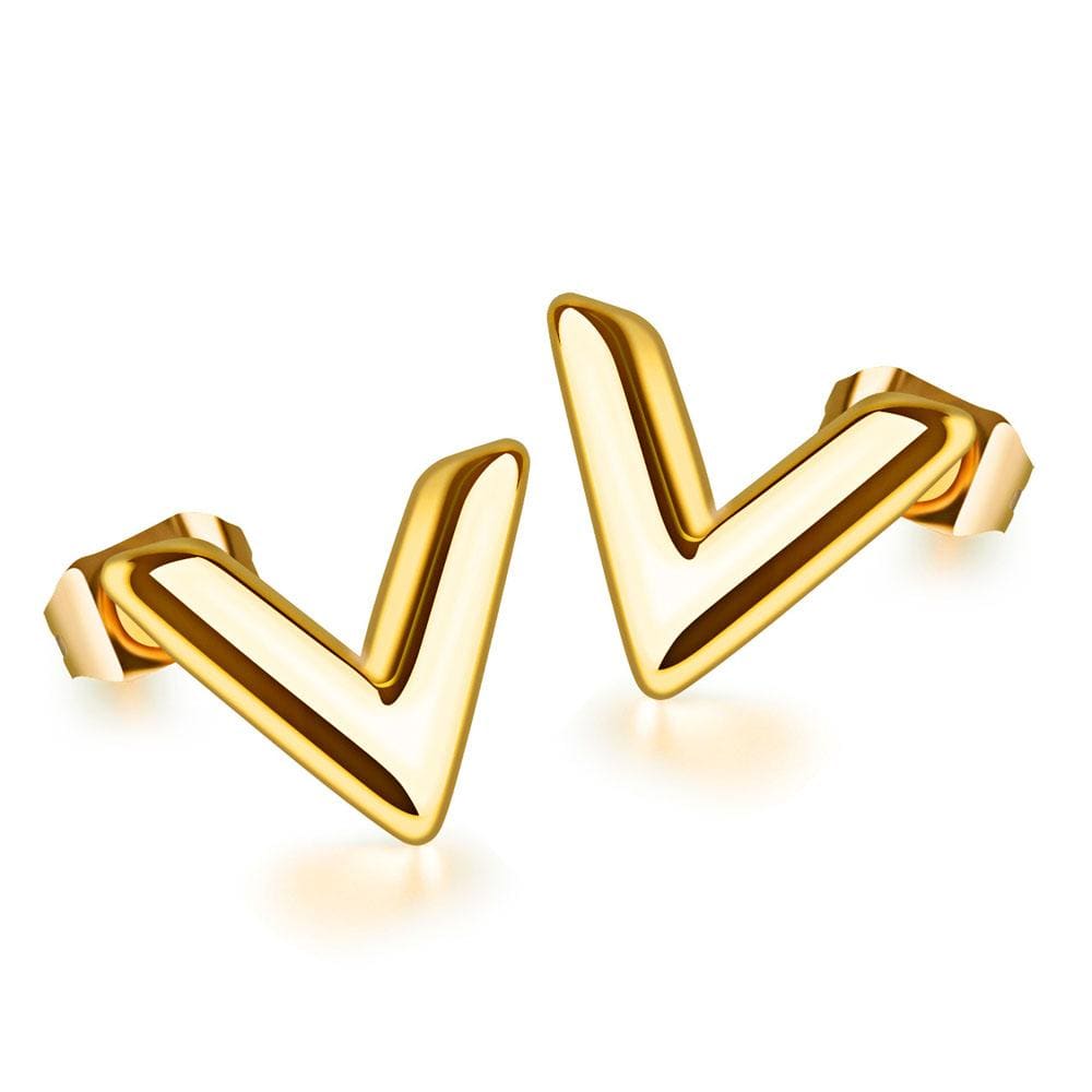 Boxed Bellatrix Star Bangle & V-Style Stud Earrings Set in Gold