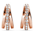 Boxed Rose Gold Double & Triple Link Hoop Earrings Embellished with Swarovski¬¨√Ü Crystals Set - Brilliant Co