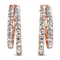 Boxed Rose Gold Double & Triple Link Hoop Earrings Embellished with Swarovski¬¨√Ü Crystals Set - Brilliant Co