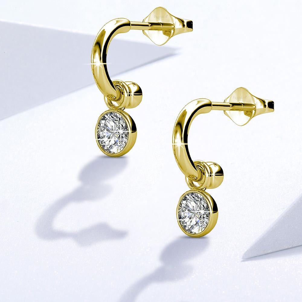 Boxed Inspiring Adjustable Charm Bangle & Earrings Embellished With Swarovski® Crystals Set