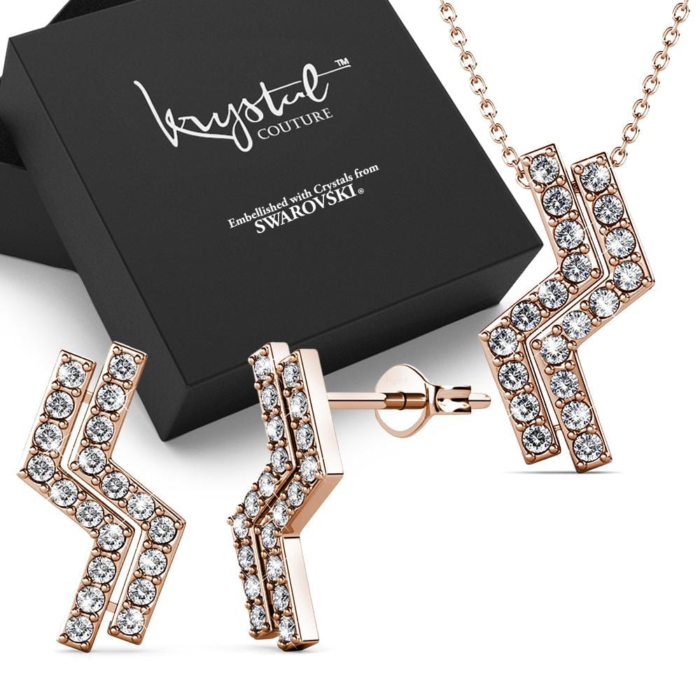 Boxed Zigzag Set Embellished with Swarovski¬¨√Ü Crystals
In Rose Gold - Brilliant Co