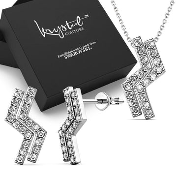 Boxed Zigzag Set Embellished with Swarovski¬¨√Ü Crystals
In White Gold - Brilliant Co