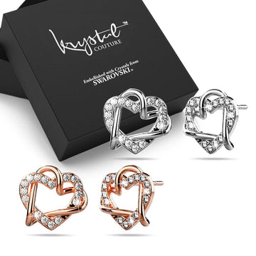 Boxed 2 Pairs Intertwined Love & Hearts Embellished with Swarovski¬¨¬Æ Crystal
Set - Brilliant Co