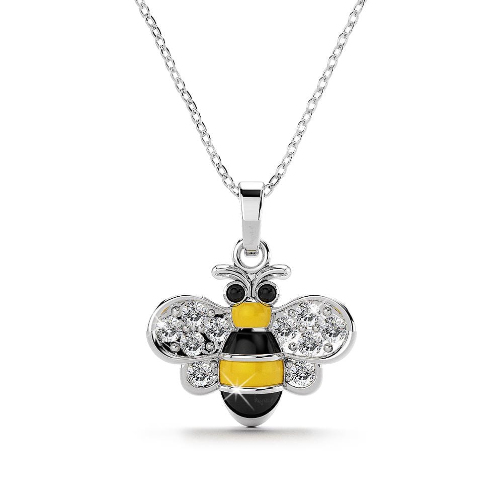 Boxed Bumblebee Crystal Set Embellished with Clear Czech Preciosa Crystals in Black - Brilliant Co