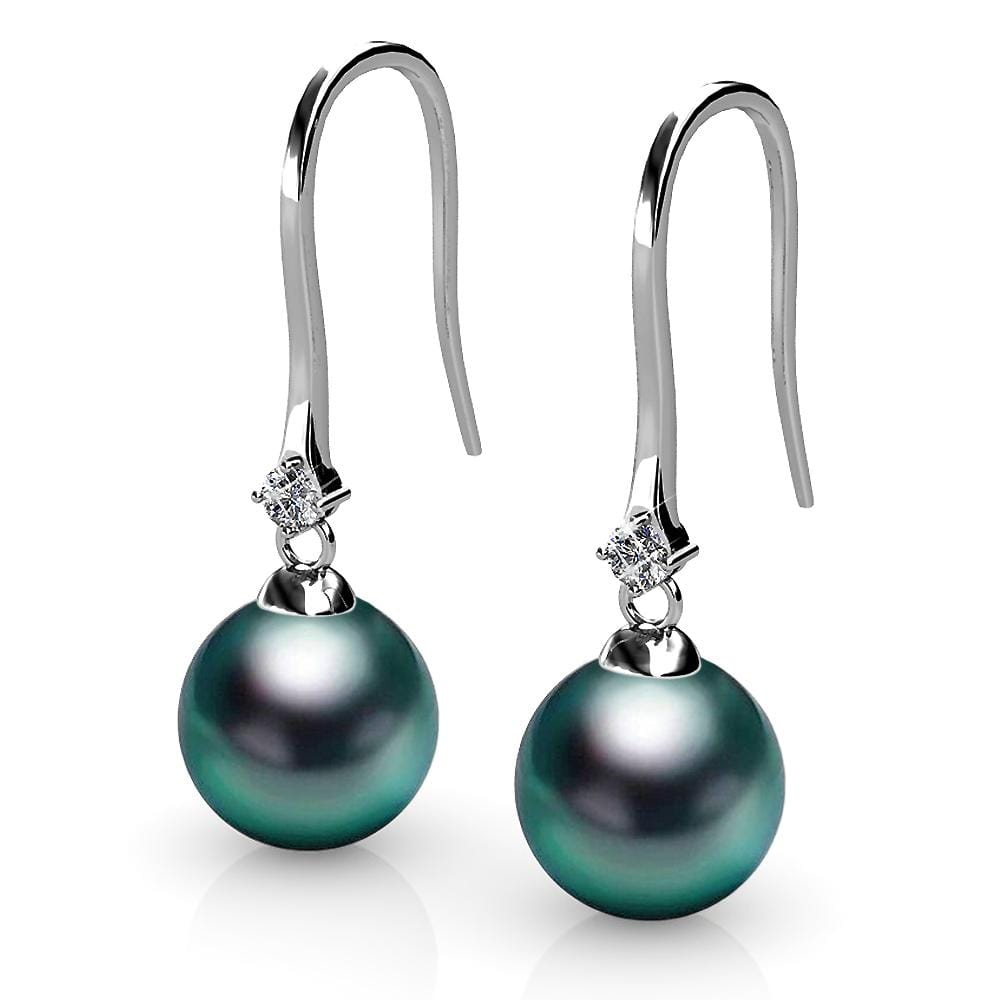 Boxed 2 Pairs Magnificent Pearl Hook Earrings Set‚àö√§Embellished with Swarovski¬¨√Ü Crystal Iridescent Tahitian Look Pearls in White Gold - Brilliant Co
