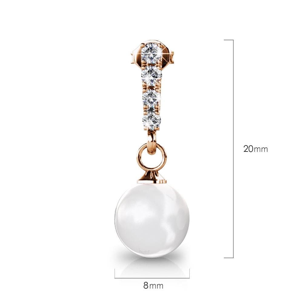 Boxed 2 Pairs Lustrous Earrings Set Embellished with Swarovski® Crystal Iridescent Tahitian Look Pearls in Rose Gold - Brilliant Co
