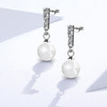 Boxed 2 Pairs Lustrous Earrings Set Embellished with Swarovski¬¨√Ü Crystal Iridescent Tahitian Look Pearls in White Gold - Brilliant Co