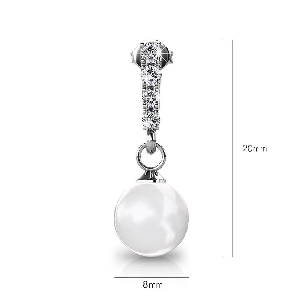 Boxed 2 Pairs Lustrous Earrings Set Embellished with Swarovski¬¨√Ü Crystal Iridescent Tahitian Look Pearls in White Gold - Brilliant Co