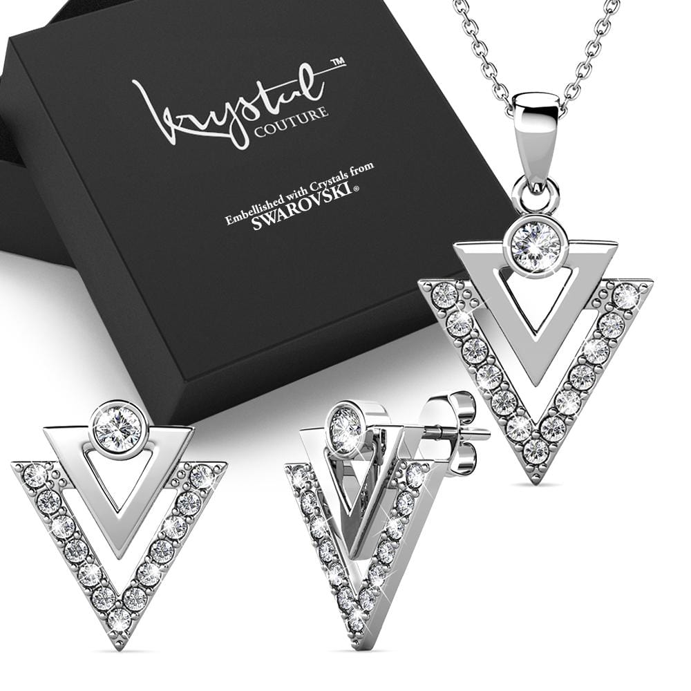 Boxed Trilateral Set Embellished with Swarovski¬¨√Ü Crystals
In White Gold - Brilliant Co