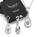 Boxed Periwinkle Teardrop Set Embellished with Swarovski¬¨√Ü Crystals In White Gold - Brilliant Co