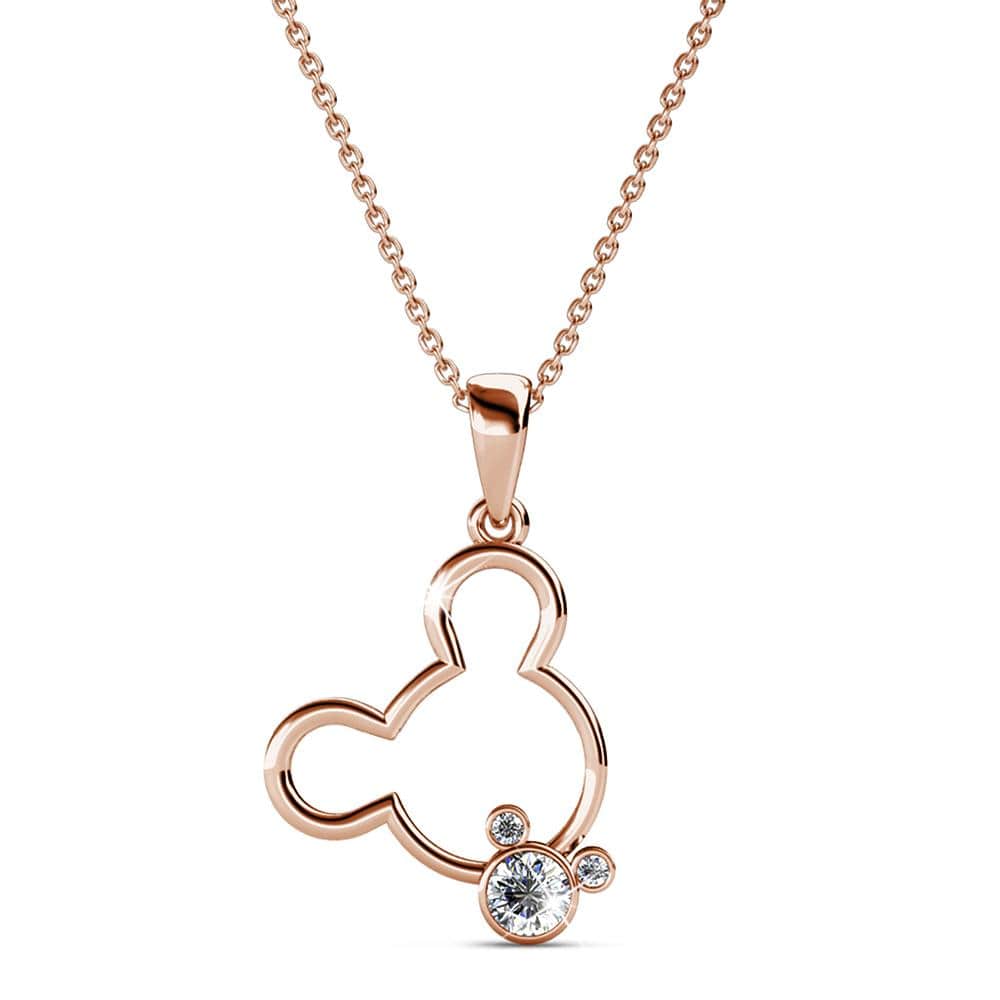 Boxed Happy Mickey Periwinkle Teardrop Set Embellished with Swarovski¬¨√Ü Crystals In Rose Gold - Brilliant Co