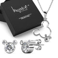 Boxed Happy Mickey Periwinkle Teardrop Set Embellished with Swarovski¬¨√Ü Crystals In White Gold - Brilliant Co