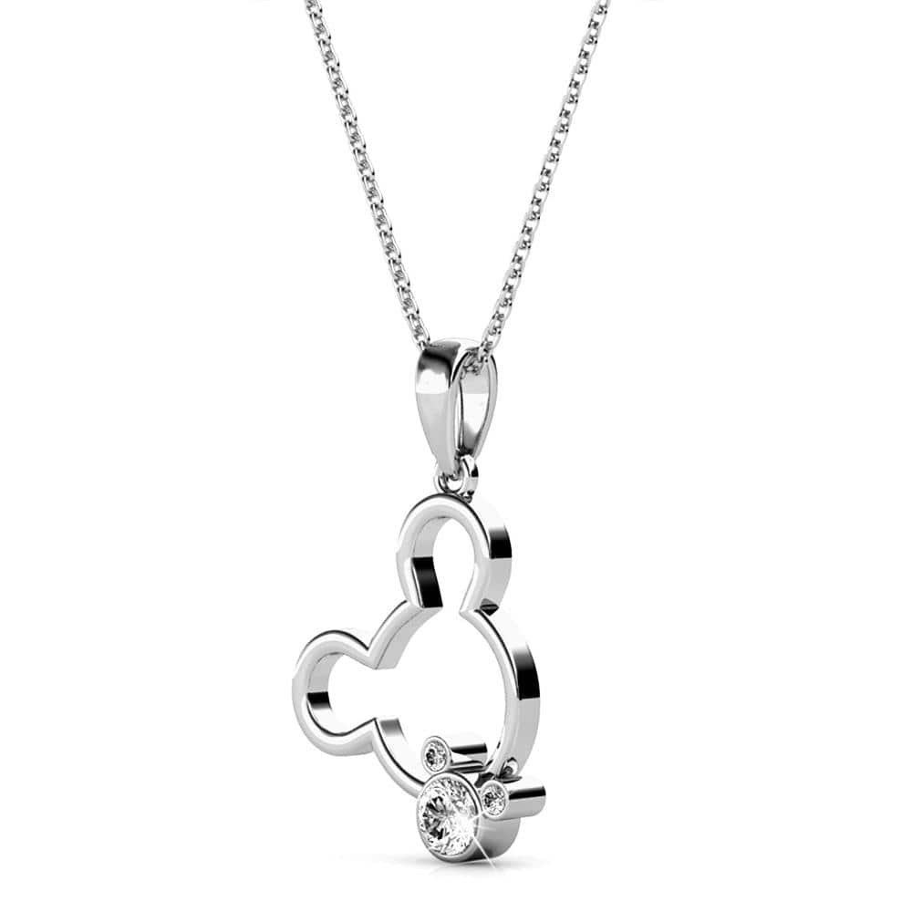 Boxed Happy Mickey Periwinkle Teardrop Set Embellished with Swarovski¬¨√Ü Crystals In White Gold - Brilliant Co