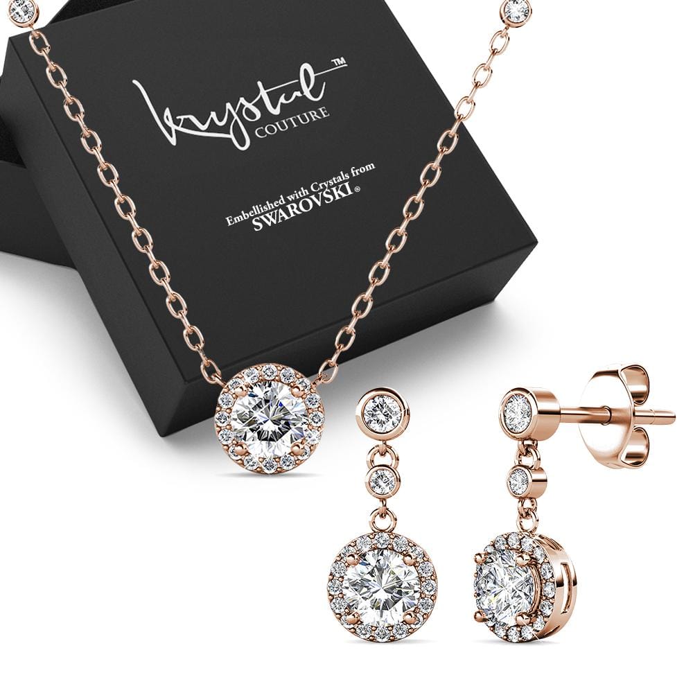 Boxed Sacred Circle Set Embellished with Swarovski¬¨√Ü Crystals In Rose Gold - Brilliant Co