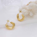 Boxed 2 Pairs of Precious Sparkling Titanium Earrings Set in Gold