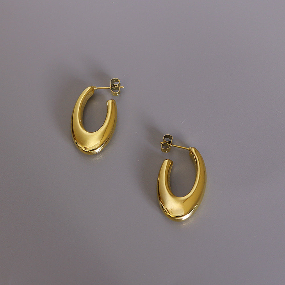 Boxed 2 Pairs of Sylvia Titanium Earrings Set in Gold