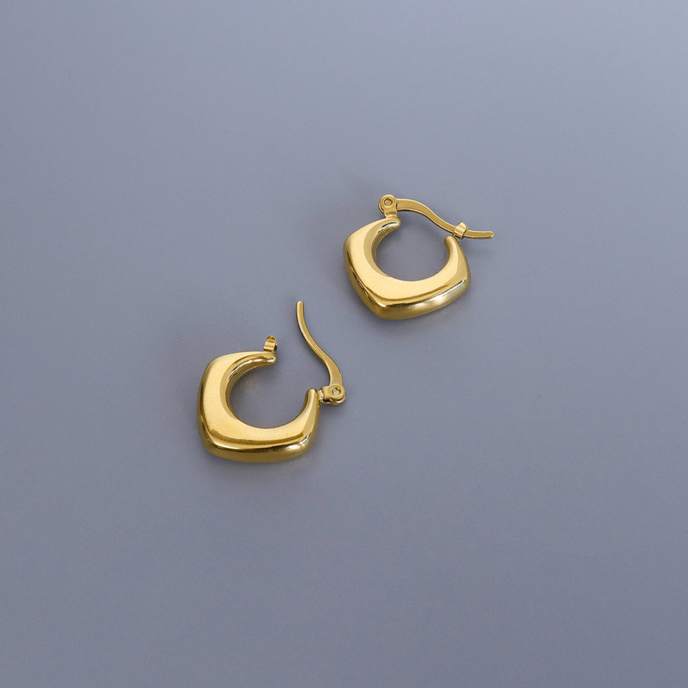 Boxed 2 Pairs of Sylvia Titanium Earrings Set in Gold