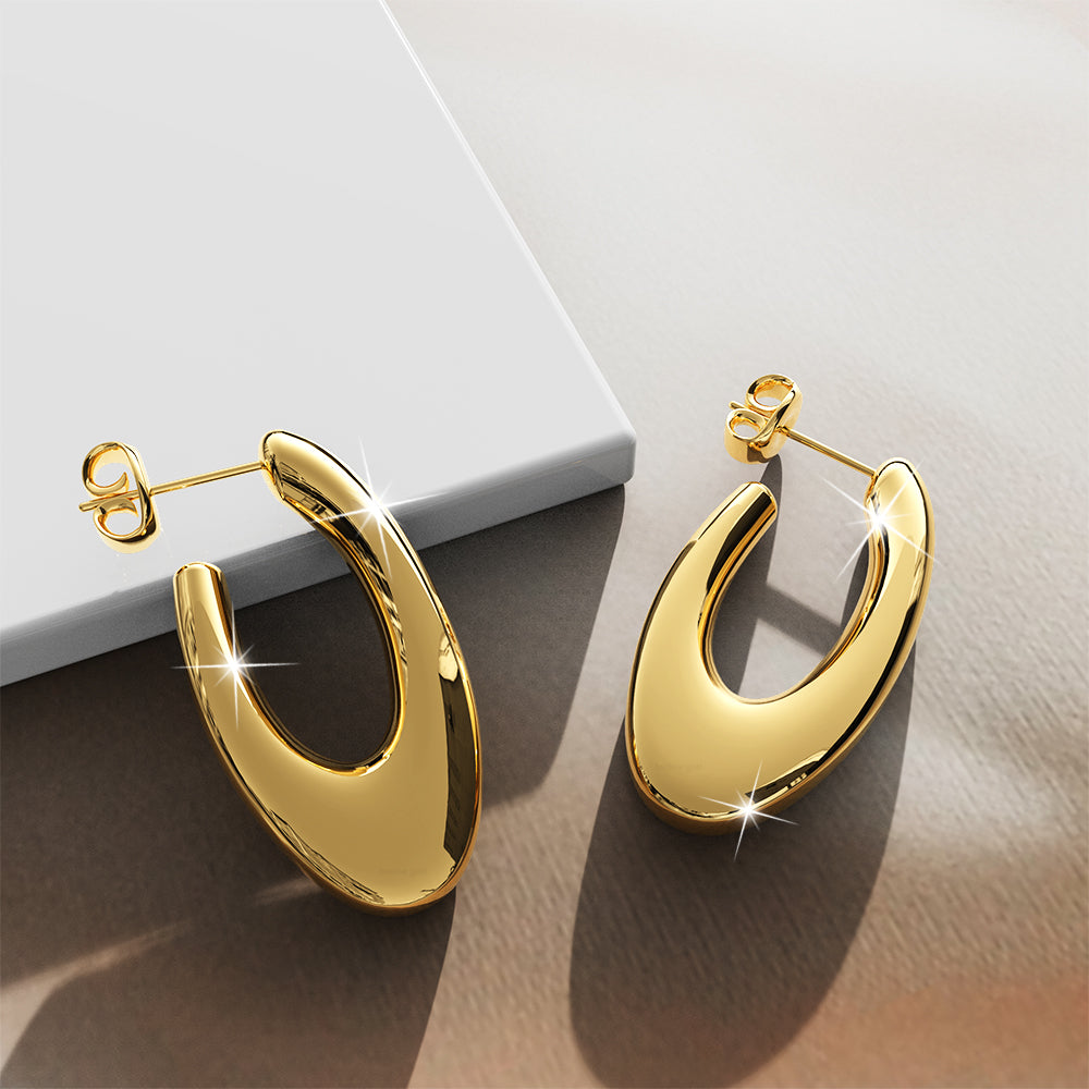 Boxed 2 Pairs of Sylvia Titanium Earrings Set in Gold