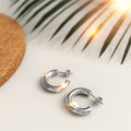 Boxed 3 Pairs of Erica Titanium Earrings Set in White Gold