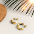 Boxed 3 Pairs of Erica Titanium Earrings Set in Gold