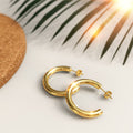 Boxed 3 Pairs of Erica Titanium Earrings Set in Gold