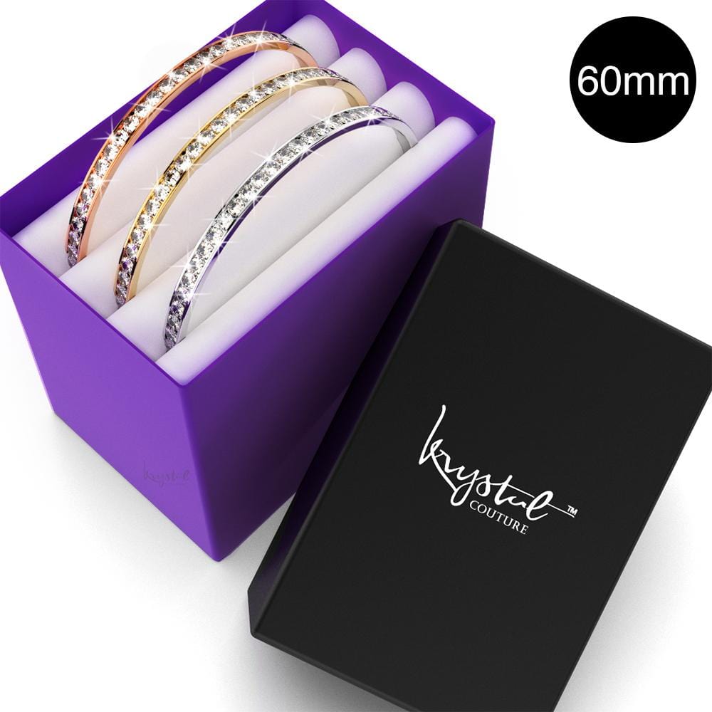 Boxed 3pc 360 Classic Bangle Set Embellished with Swarovski® crystals