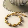 Boxed Interlock Coffee Bean Necklace and Bracelet Set