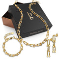 Boxed Bullion Gold Urban U-Link Hardwear Necklace, Earrings and Bracelet Set