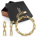 Boxed Bullion Gold Urban U-Link Hardwear Bracelet and Earrings Set