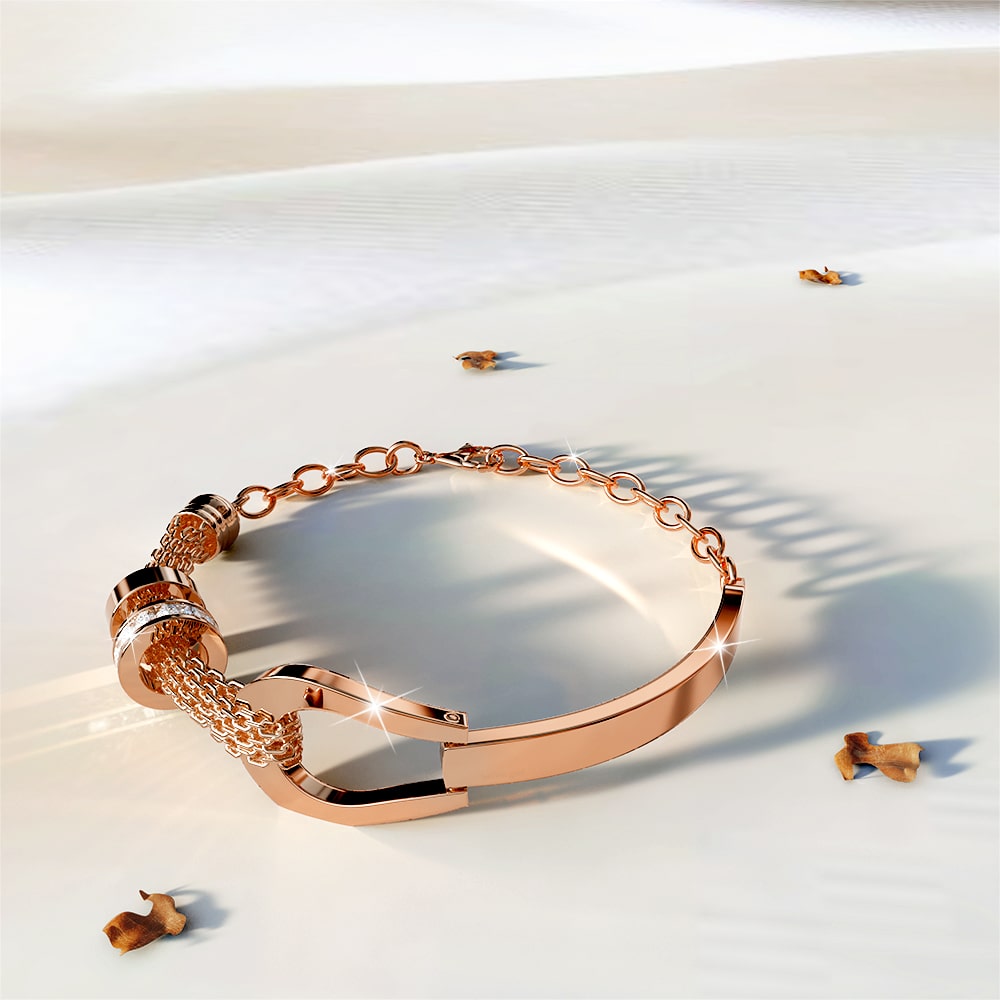 Boxed Sparkles To-Go Earrings and Bracelet Set in Rose Gold